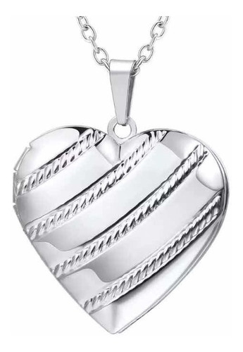Collar Relicario Portafotos Amor Corazón Mujer Acero 316
