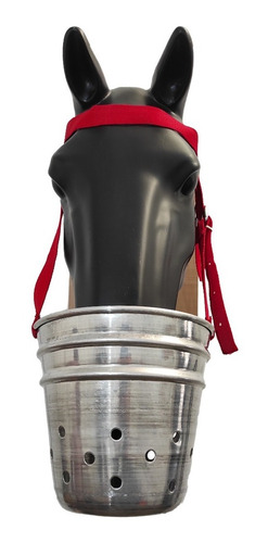 Imagen 2 de 4 de Trompeta O Balde De Aluminio Para Caballos Calidad Jaleña
