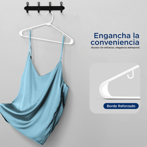 100 Ganchos de Plástico Serenelife Antideslizantes Ahorradores de Espacio Duraderos y Resistentes para Camisas Suéteres Sudaderas Abrigos Pantalones y Vestidos Blanco SLHPL100