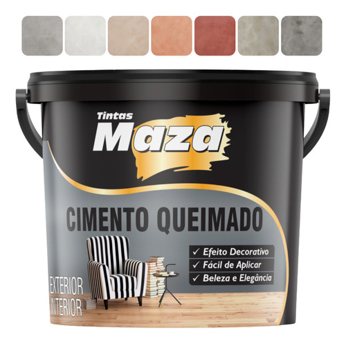 Massa Efeito Cimento Queimado Cores 23kg