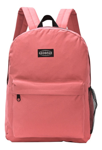 Mochila Urbana Good Pak Bolsillo Escolar Unisex Lisa Coral