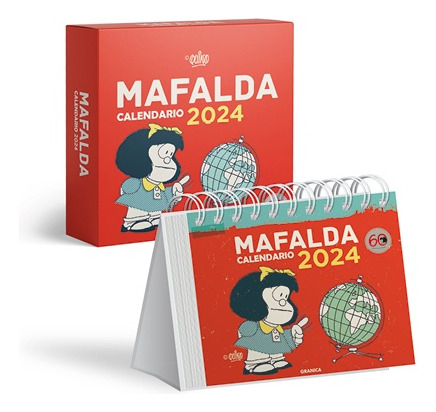 Calendario 2024 - Mafalda Calendario Escritorio (rojo) - Gra