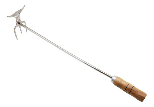Espalhador De Brasa Inox 61cm Cabo De Madeira