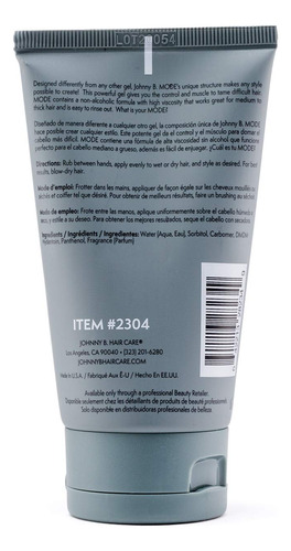 Hair Styling Gel Johnny B. Mode 100ml For Medium To Thick Ha