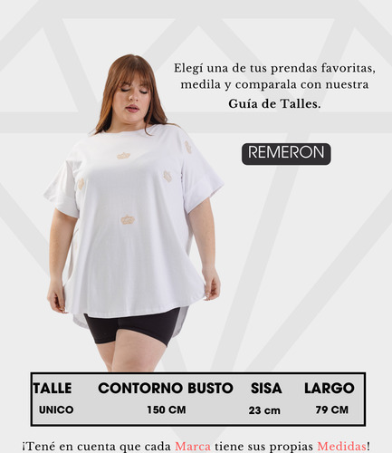 Remeron Oversize Mujer Jersey Liso Con Strass Talles Grandes