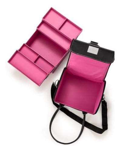 Maleta Maquiagem Profissional Revestida De Couro Nova Avon Cor Rosa