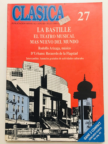 Revista Clásica # 27 Julio 1990 La Bastille Arizaga Durbano
