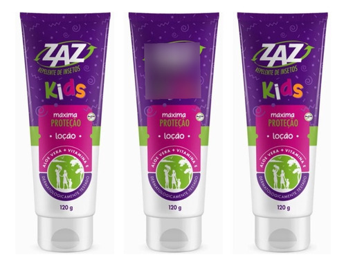 3 Repelentes De Insetos Kids Loção 120g - Zaz