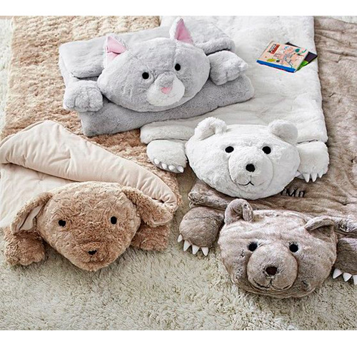 Bolsa Saco Dormir Sleeping Bag Peluche Afelpada Niños 170 Cm Color Oso