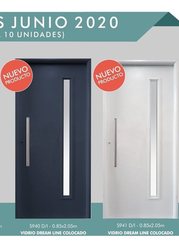 Puerta Nexo Semi Premium Lisa C/ Vidrio Lateral