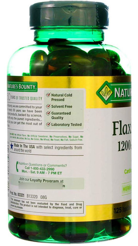 Aceite De Linaza 1200 Mg 125 Cápsulas Blandas Paquete 2