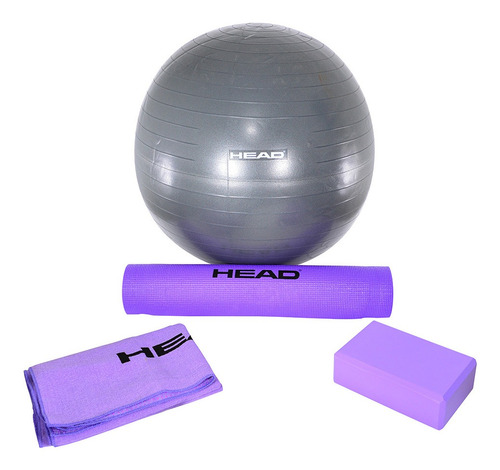 Set Para Yoga Pelota + Colchoneta + Block De Eva + Toalla