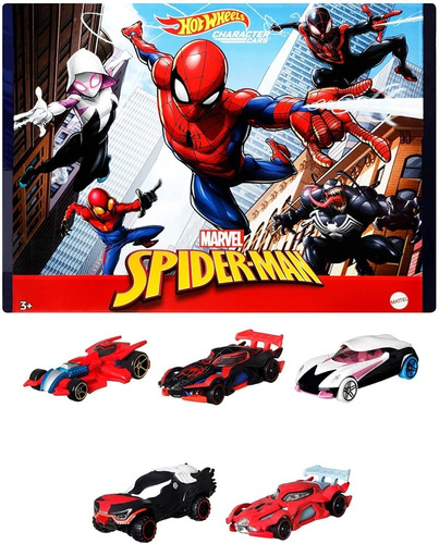 Hot Wheels Marvel Spider-man Character Cars 5-pack De Vehic