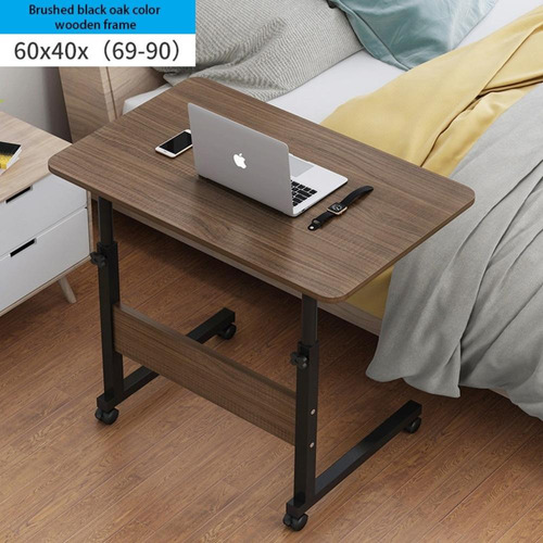 Mesa Notebook Ajustável Para Sofá Cama Marrom Com Rodas