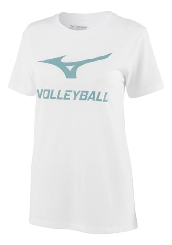 Camiseta Mizuno Standard Con Estampado De Voleibol, Blanca
