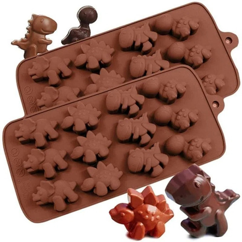  Molde Silicón Bombones Dinosaurio Chocolate Gomitas 