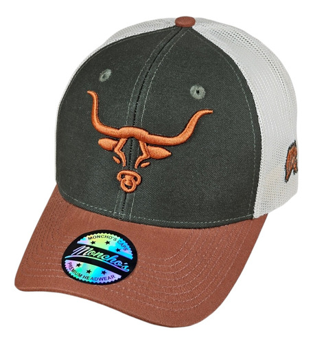 Gorra Vaquera De Malla Texas Longhorn Monchos Caps