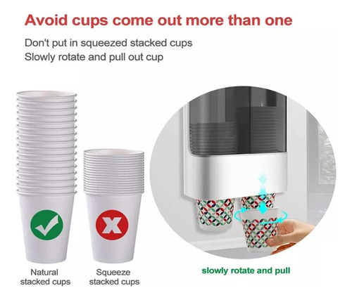 Q Dispensador De Vasos Desechable, Portavasos, Doble Tubo