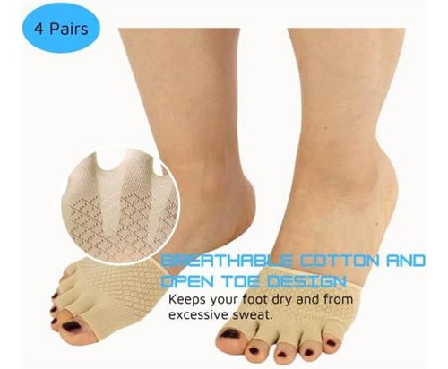 Medias Calcetín Para Mujer Peep Toe Footies Heeless Forefoot