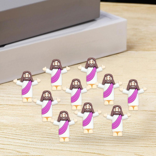 Mini Figuritas De Jesús, Estatua Artesanal, Violeta