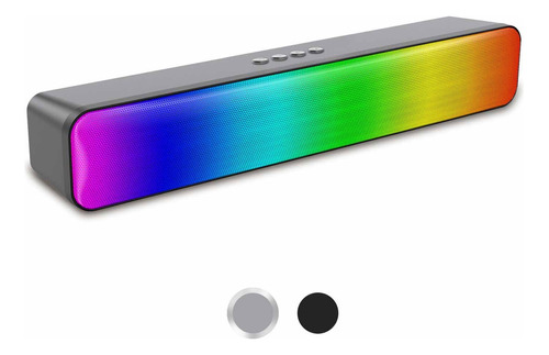 Barra De Sonido Rgb Estéreo Bluetooth Portátil Fm Tws Bs-10 Color Gris