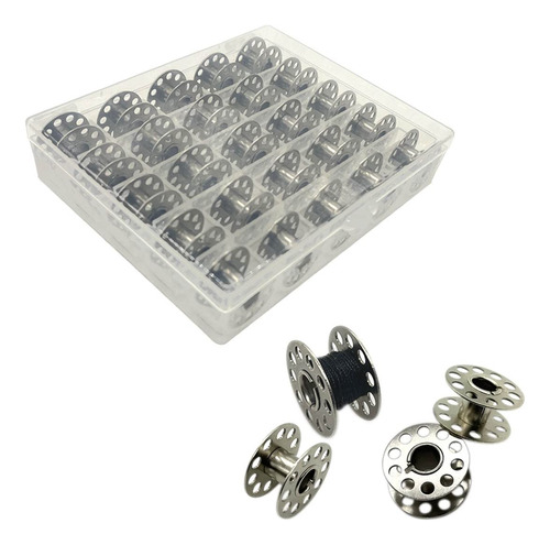 Lebeila - 25 Bobinas De Metal Para Mquina De Coser Con Caja