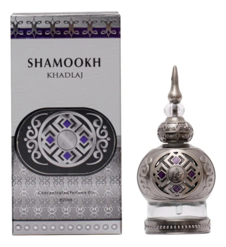 Shamookh Silver 20 Ml Fragancia Árabe Concentrado Khadlaj Essence de parfum