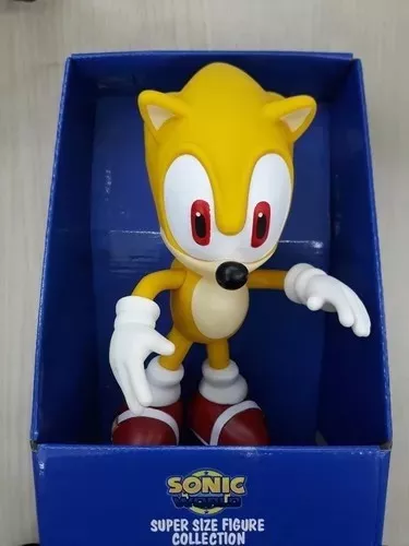 Boneco Sonic Preto Vinil Articulado 23cm Fica Em Pé Sega