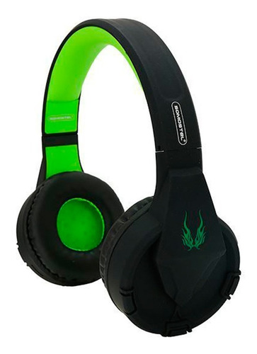 Auriculares Bluetooth Inalámbricos Microsd Aux Somostel Febo Color Negro Con Verde