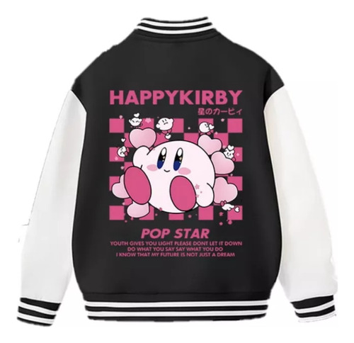 Chamarra De Béisbol Con Estampado Digital Kirby Cute Lindo