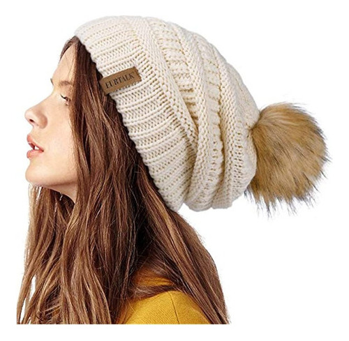 Furtalk Para Mujer Slouchy Invierno Gorrita Tejida Sombreros