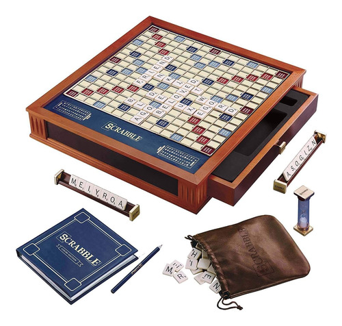 Ws Game Company Scrabble Trophy Edición De Lujo Con Tabler.