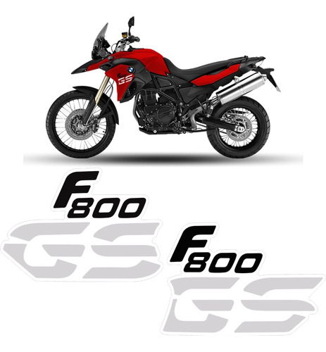 Kit Adesivos Moto Bmw F800 Gs 2013/2014 Modelo Original Cor Preto/cinza