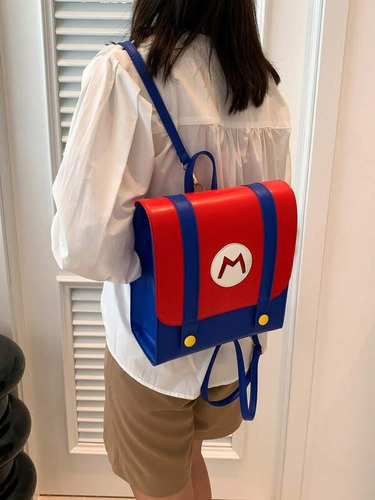 Mochila Gamer Casual Mario Bolso Geek Escolar Para Dama