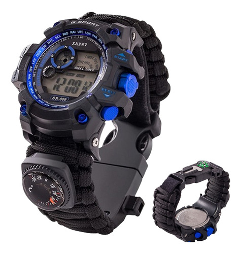 7 En 1 Reloj De Supervivencia Brújula Táctica Paracord