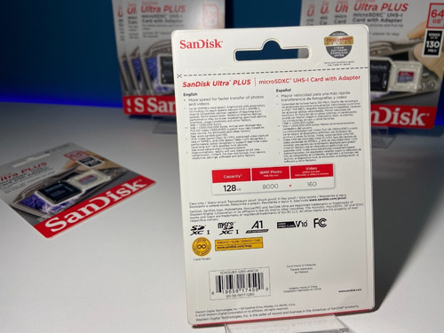 Memoria Microsd Ultra Plus 128gb C10 130mb/s La Mas Rápida!