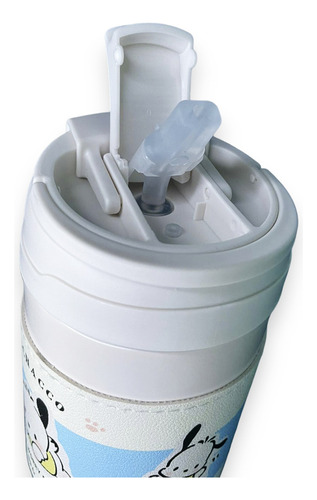 Termo Coffee Cup Para Niños De Acero Inoxidable 500 Ml Color Azul Con Blanco (clicuc)