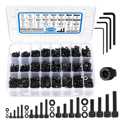 Surtido De Tornillos Métricos De 1600 Piezas M2 M3 M4 M5, Gr