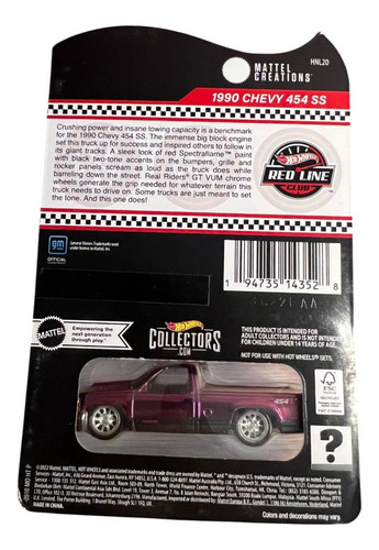 Hotwheels Chevy 454 Ss Red Line Rojo (Usado)
