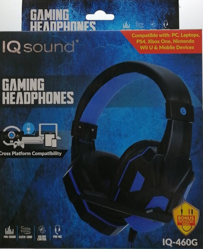 Imagen 1 de 2 de Headset Gaming Headphone Blue- Supersonic 460g