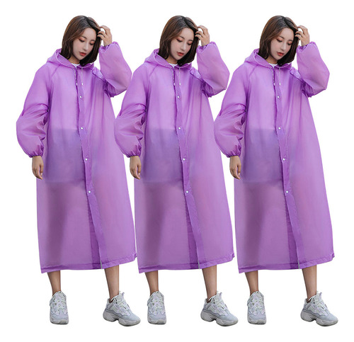 Ropa De Lluvia Desechable Para Mujer, 3 Piezas