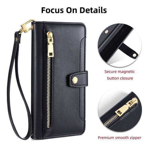 Funda De Cuero Para iPhone Carcasa De Bolsa Con 2 Correa