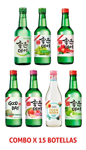 Imagen 1 de 8 de Combo 15 Soju Coreano - Good Day - Sabores A Elección