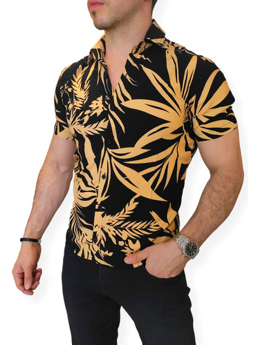 Camisa Manga Corta Hawaina Hombre Fibrana Harbak