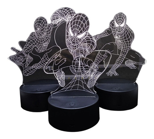 Lamparas Led 3d Con Diseño De Spiderman En Acrílico 