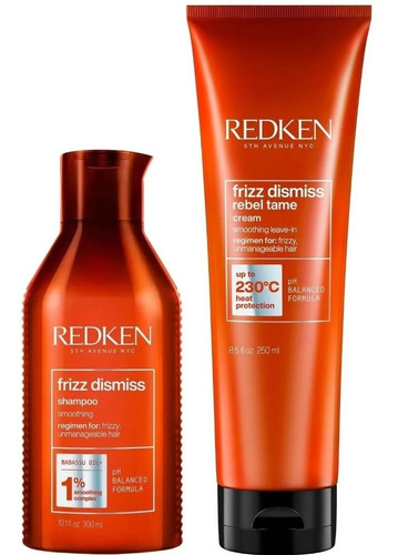 Shampoo Frizz Dismiss 300ml + Crema Protector Térmico Redken