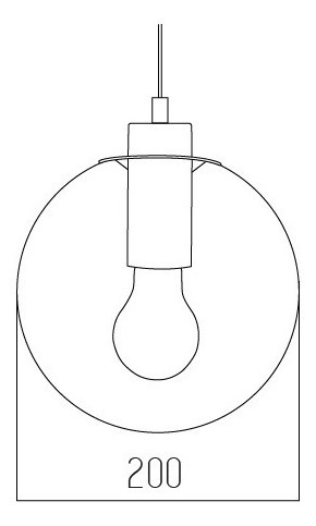Imagen 3 de 3 de Lampara Colgante Esfera 20 Cms Vidrio Jeno I Leuk Led E27