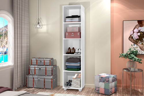 Armário Organizador Multiuso Sofia 1 Porta 4 Prateleiras Web Home Móveis