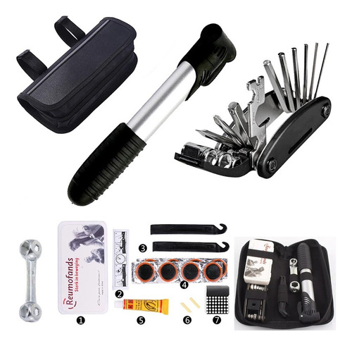 Kit Herramientas Scooter, Bicicletas Con Bombin Y Accesorios