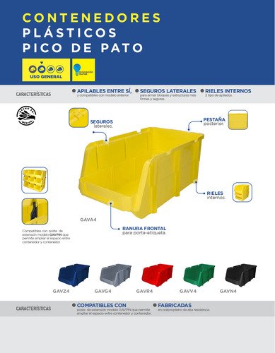 Gaveta Apilable Organizadora Plastica Surtek Gava1 Amarilla Amarillo
